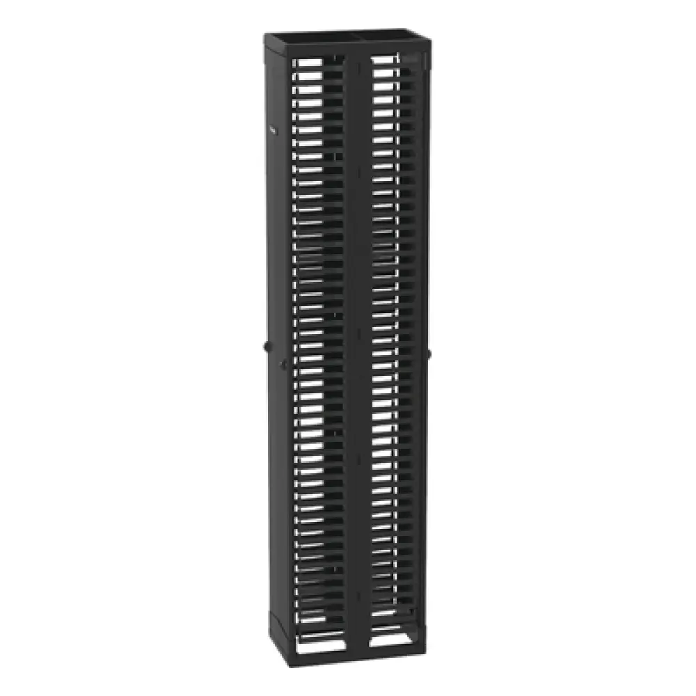 Organizador de Cable Vertical Doble / 45 Espacios Rack 19" / 12in (304.8 mm) Ancho / Tapas de Acero / Dedos ABS / Push-to-Close / 2 y 4 Postes