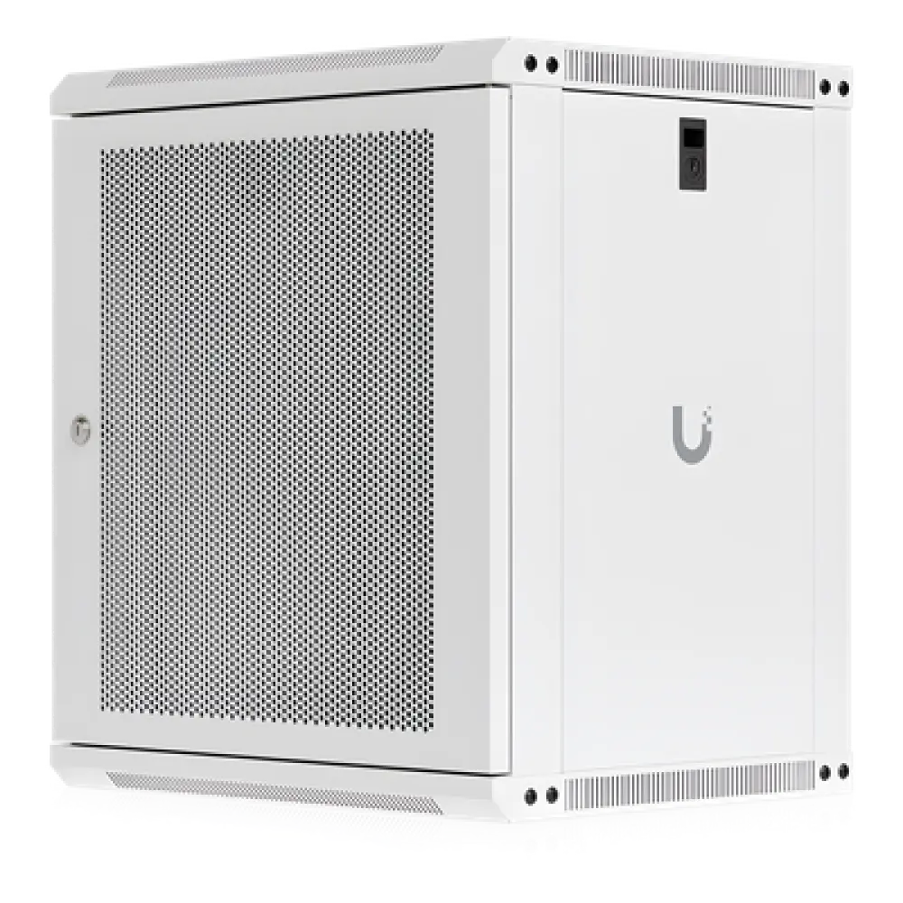 Gabinete Rack 12U / Montaje en Pared / Profundidad 450 mm (17.7") / Puerta Perforada / Ventilación Integrada 50 dB(A) / Paneles con Llave