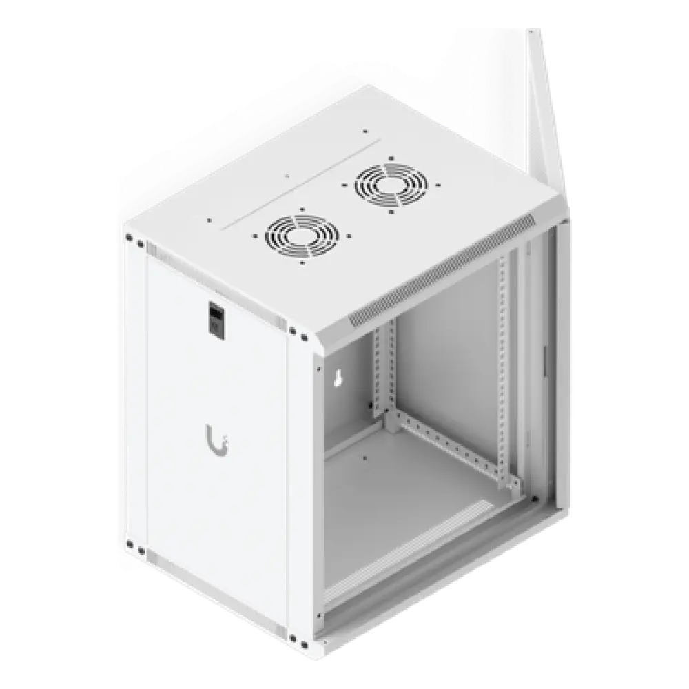 Gabinete Rack 12U / Montaje en Pared / Profundidad 450 mm (17.7") / Puerta Perforada / Ventilación Integrada 50 dB(A) / Paneles con Llave