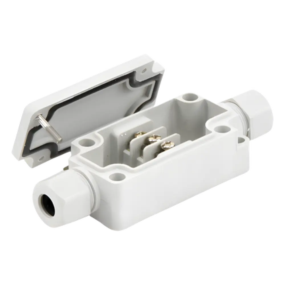 Caja de Conexión Exterior / IP66 / 3 Líneas / Terminales Tipo Herradura / Calibre 12-22 AWG / -40°C a +120°C