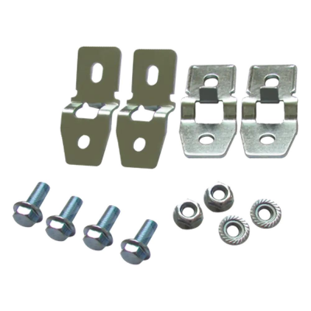 Pestañas Metálicas de Fijación / Chapa de Acero y Zinc 4 mm / Paquete de 4 Piezas / Montaje en Pared / Incluye Tornillos y Tuercas para Gabinete
