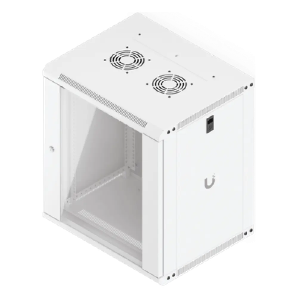 Gabinete Rack 12U / Montaje en Pared / 550 x 450 mm / Puerta de Vidrio Templado / Ventilación Integrada / Capacidad 50 kg