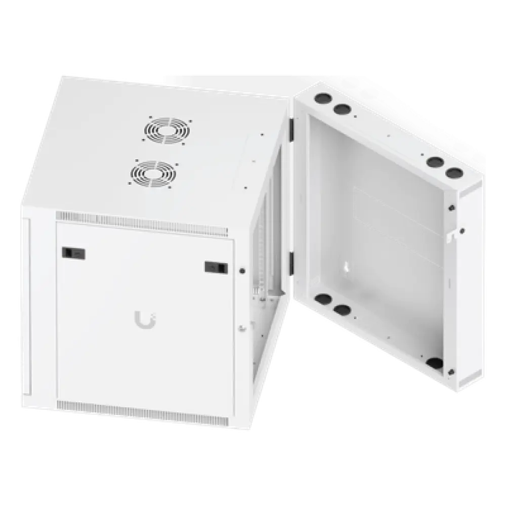 Gabinete Rack de Pared / 12U / 600 x 703 mm (23.6 x 27.7") / Puerta Frontal Vidrio Templado / Puerta Trasera Abatible / Paneles Laterales con Llave