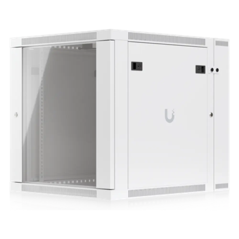 Gabinete Rack de Pared / 12U / 600 x 703 mm (23.6 x 27.7") / Puerta Frontal Vidrio Templado / Puerta Trasera Abatible / Paneles Laterales con Llave