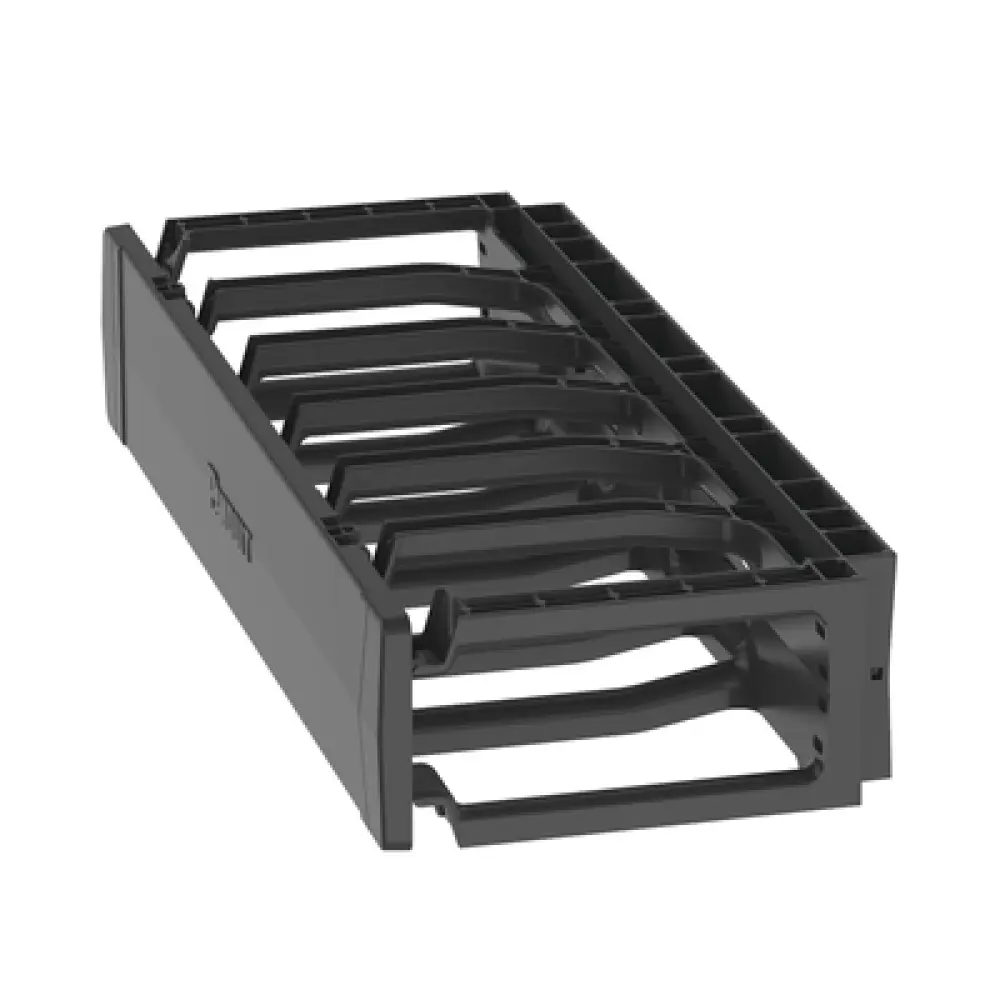 Organizador de Cables Horizontal / Rack 19 pulgadas / 2UR / Cubierta Magnética Doble Bisagra / Aberturas para Cat 6 y 6A / 484 x 90 x 202 mm (19 x 3.5 x 7.9 in)