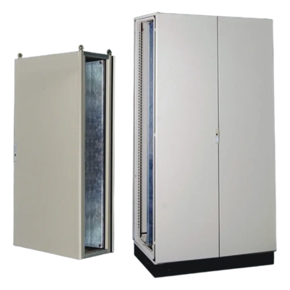 Gabinete de Acero IP55 / Puerta Doble / 1200 x 2000 x 600 mm / IK10 / Carga 110 kg / Placa Trasera 1150 x 1965 mm