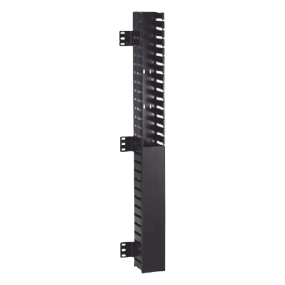 Organizador Vertical / 40 UR / 1825 mm (70.8 in) / Montaje Frontal en Riel / PVC / 2.25 in Ancho / Negro
