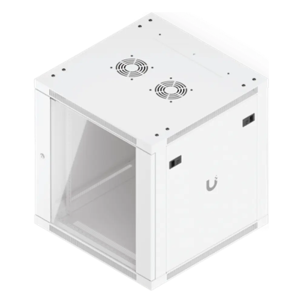 Gabinete Rack 12U / Montaje en Pared / Profundidad 600 mm / Puerta Vidrio Templado / Carga 80 kg (176 lb) / Ventilación Integrada