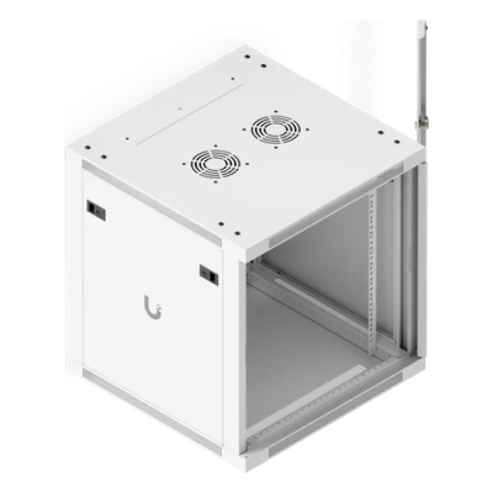 Gabinete Rack 12U / Montaje en Pared / Profundidad 600 mm / Puerta Vidrio Templado / Carga 80 kg (176 lb) / Ventilación Integrada