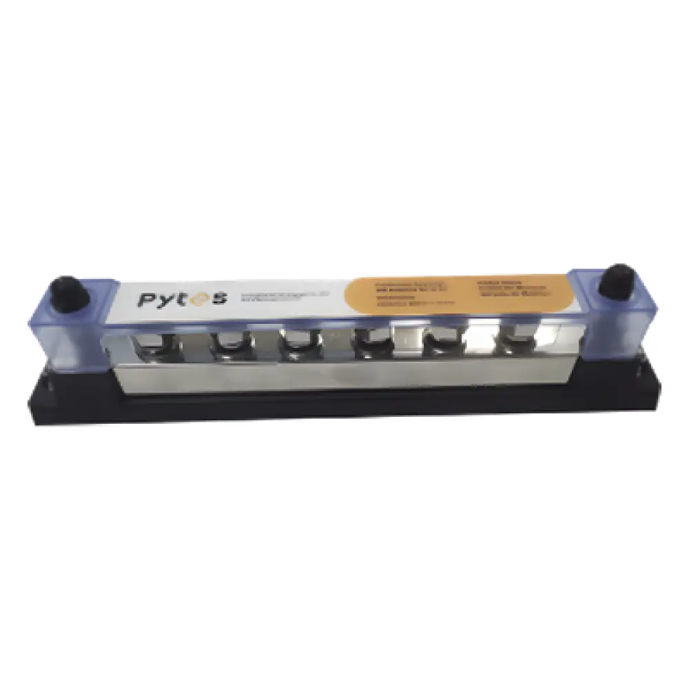 Bloque de Terminales / 6 Líneas / 600 A / 52 VDC o 300 VAC / Cobre Estañado 8x25 mm / IP con Cubierta