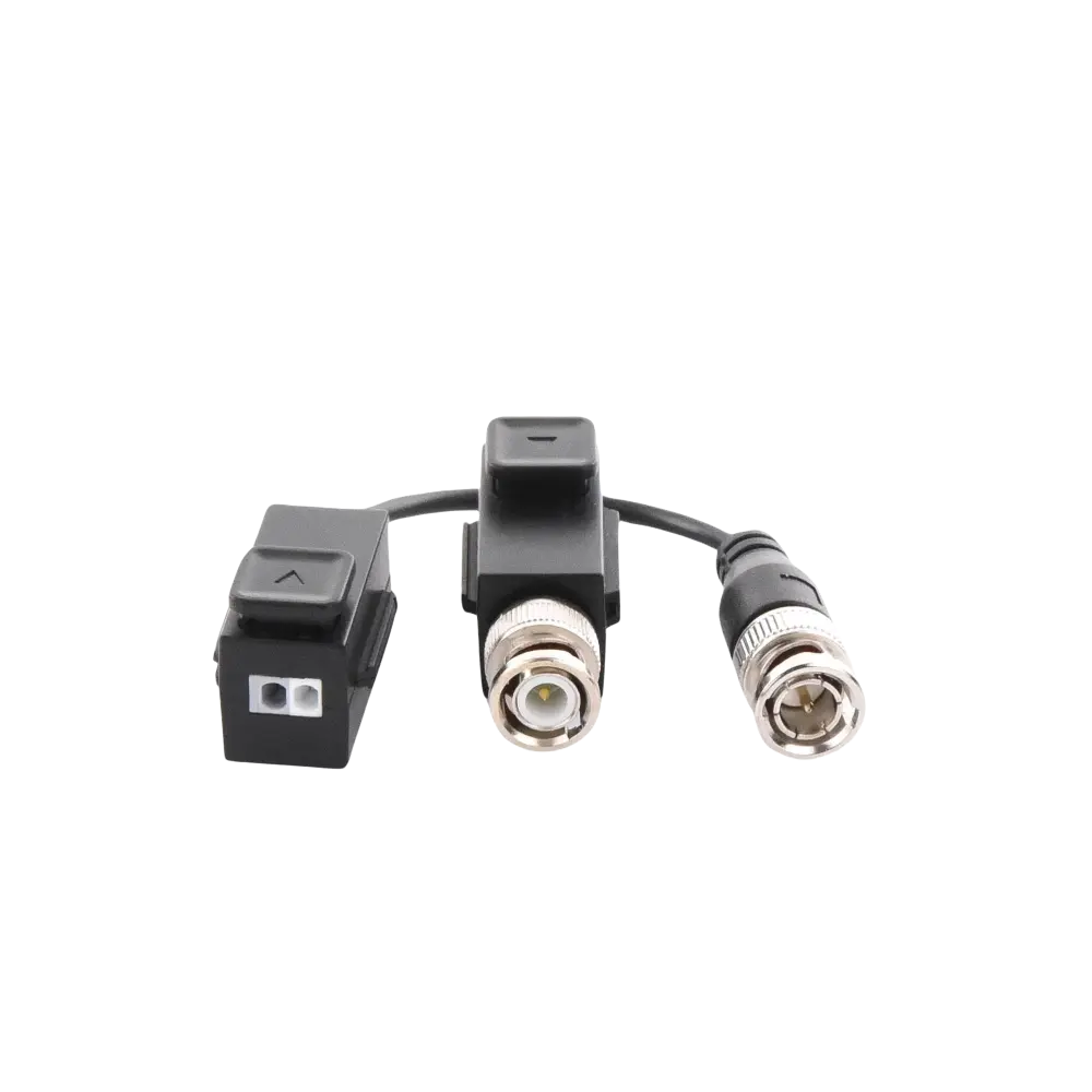 Kit de Transceptor (Balluns) TURBOHD con Boton Push / Hasta 8 MP (4K) / 100% Cobre / Soporta HD-TVI / AHD / CVI / CVBS / Audio por Coaxitron / Datos para Menu de Configurar de Cámaras