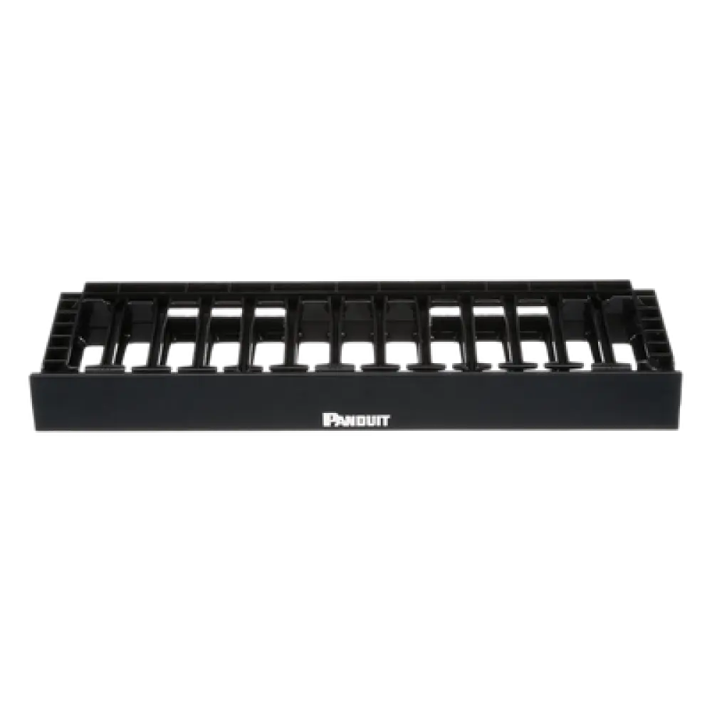 Organizador de Cables Horizontal / Alta Densidad / 1UR / 19in / Frontal Único / ABS