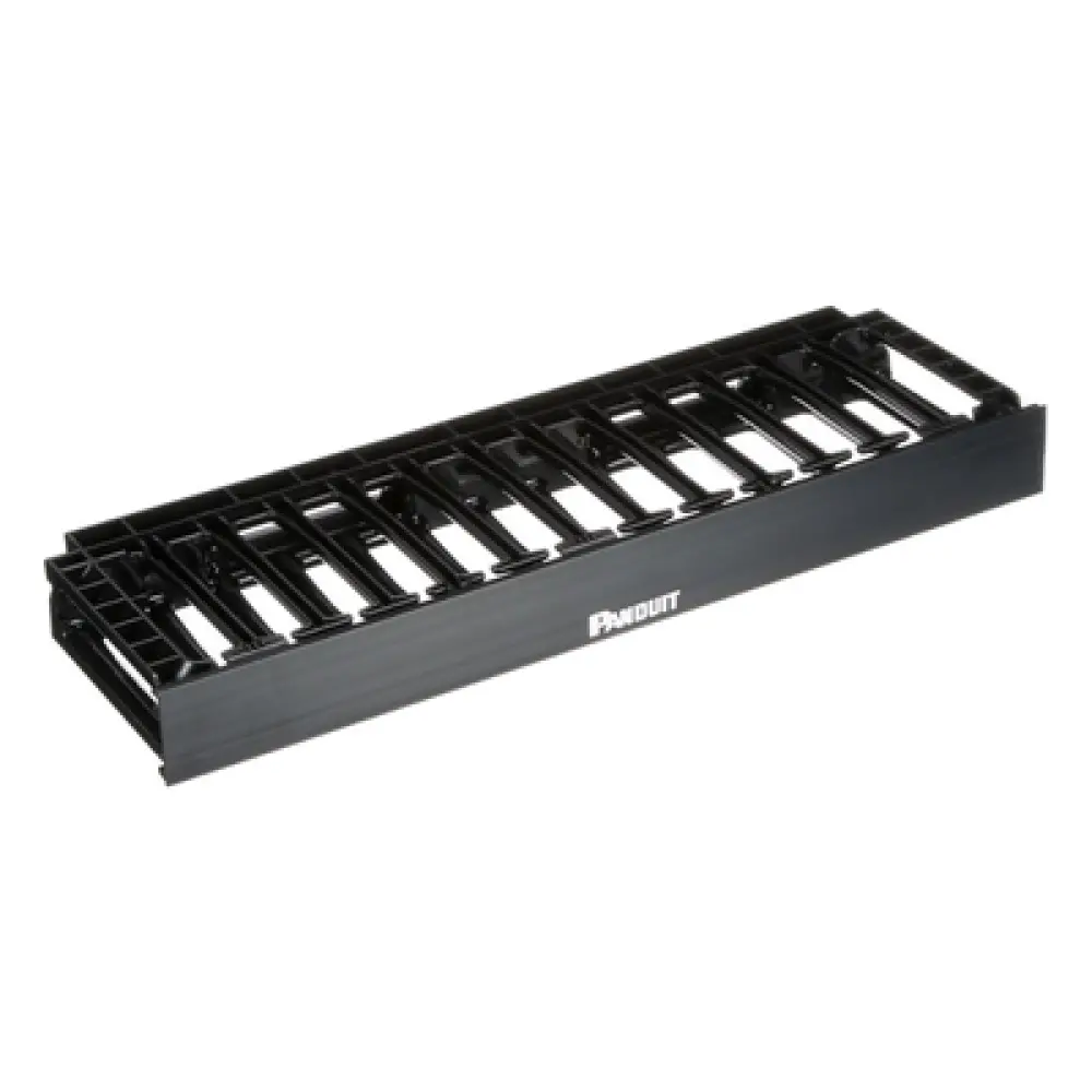 Organizador de Cables Horizontal / Alta Densidad / 1UR / 19in / Frontal Único / ABS