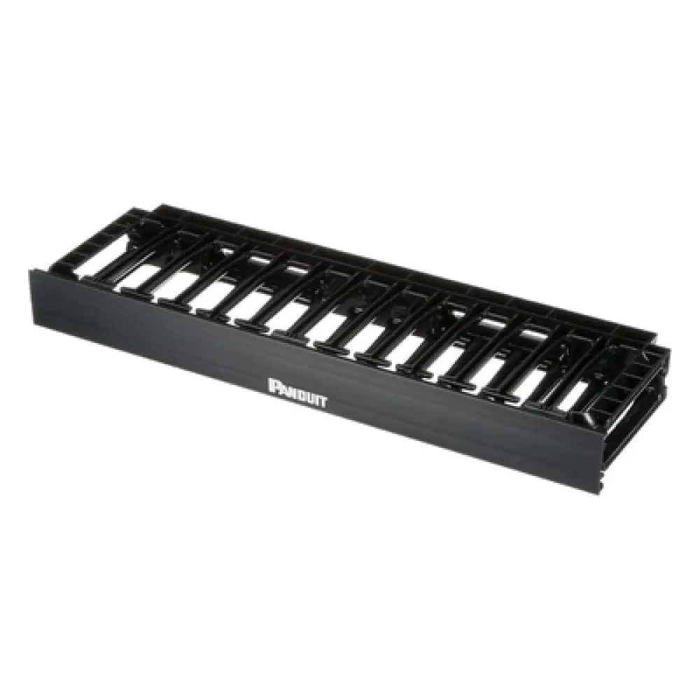 Organizador de Cables Horizontal / Alta Densidad / 1UR / 19in / Frontal Único / ABS