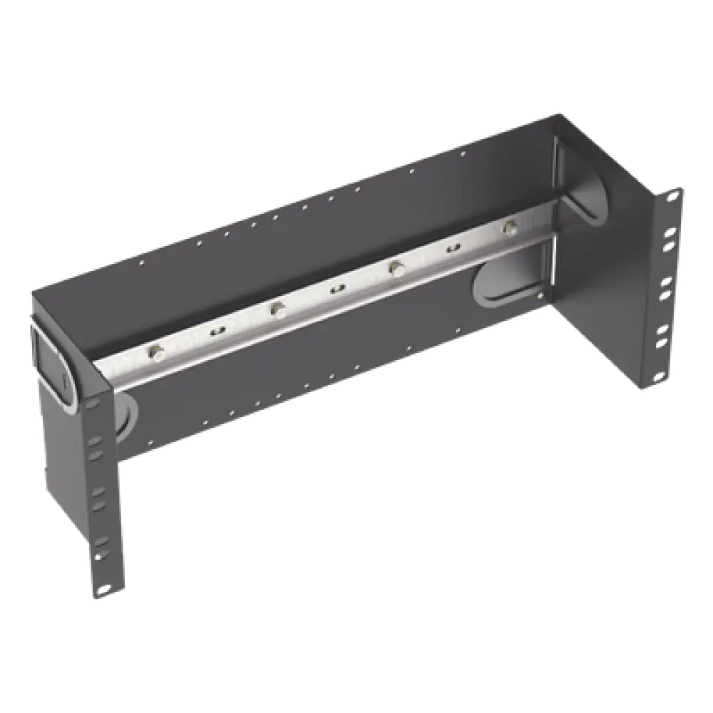 Soporte de Riel DIN Industrial / 4U / Rack 19 in / Acero / Gestión de Cables