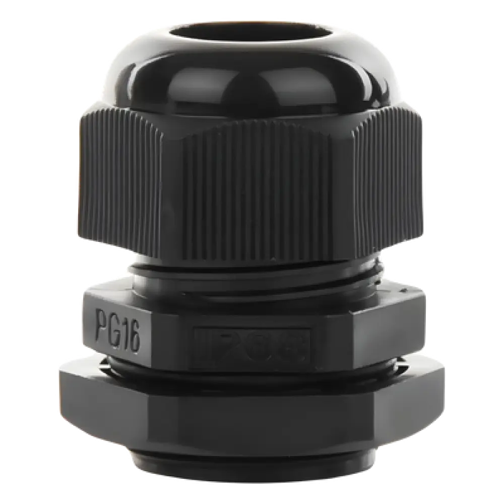 Conector Tipo Glándula / IP67 / Cable 10-14 mm / Rosca 22 mm (7/8') / Plástico Negro