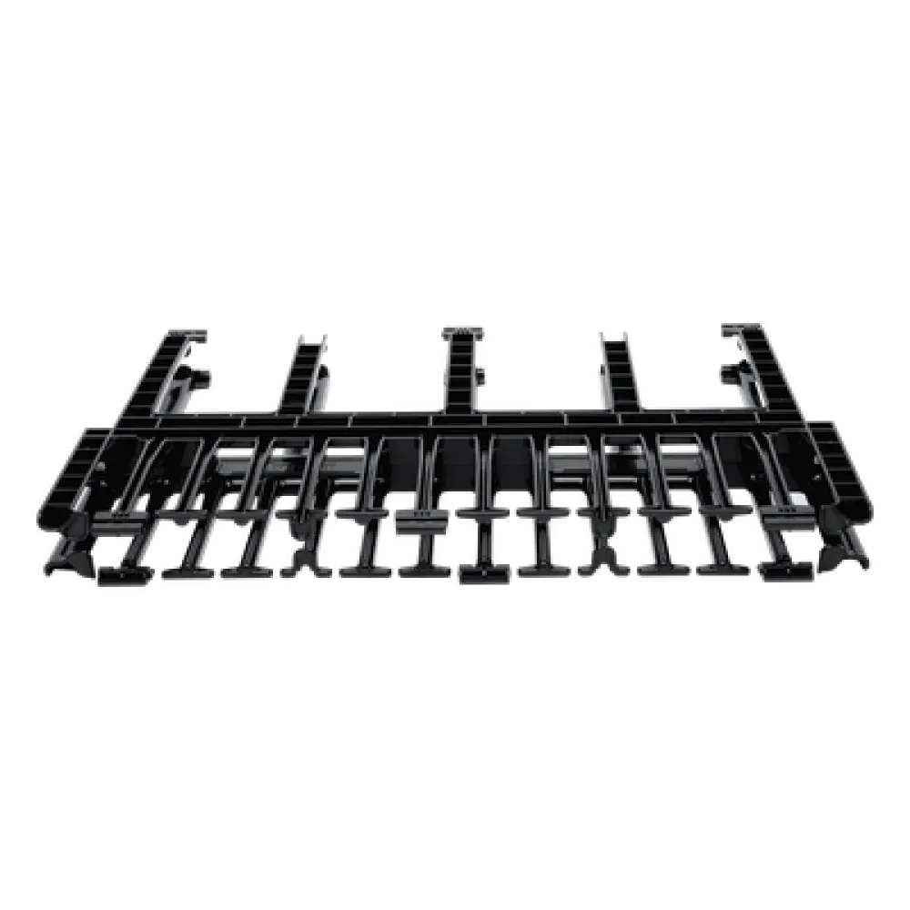 Organizador de Cables Horizontal / Alta Densidad / Doble Frontal y Posterior / Rack 19in / 1UR / Negro