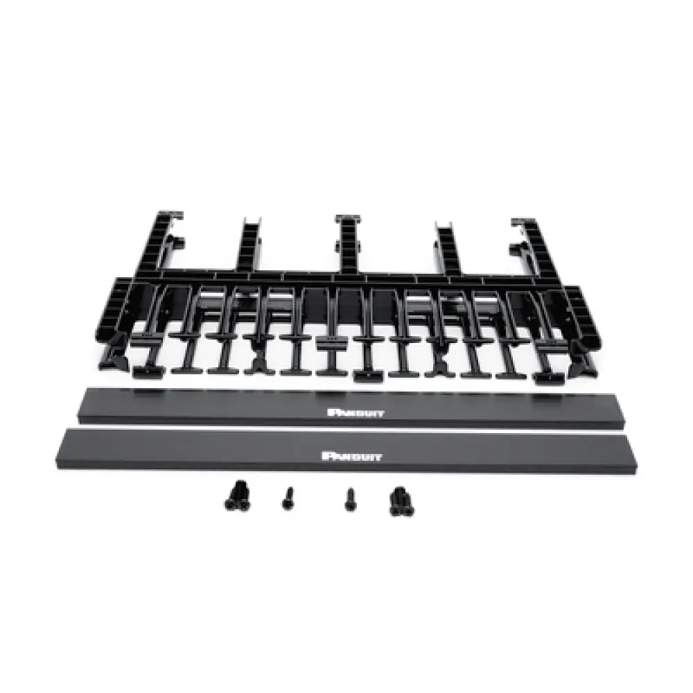 Organizador de Cables Horizontal / Alta Densidad / Doble Frontal y Posterior / Rack 19in / 1UR / Negro
