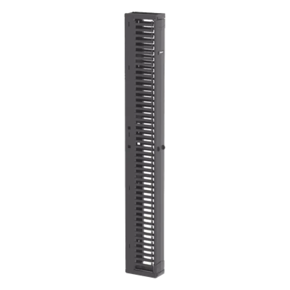 Organizador de Cables Vertical / Alta Densidad 45U / Ancho 6 in (152.4 mm) / Solo Frontal / Tapa de Acero / Rack Abierto EIA