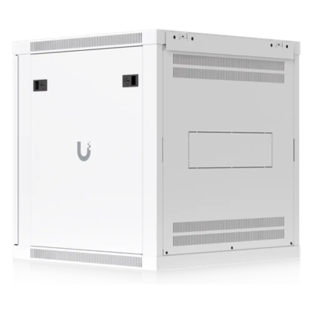 Gabinete Rack 12U / Montaje en Pared / Profundidad Ajustable 448-508 mm / Capacidad 80 kg / Ventilación Integrada / Puerta Perforada