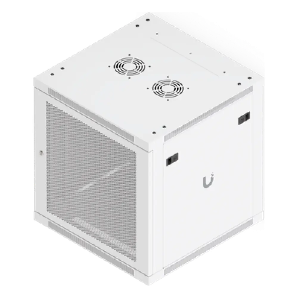 Gabinete Rack 12U / Montaje en Pared / Profundidad Ajustable 448-508 mm / Capacidad 80 kg / Ventilación Integrada / Puerta Perforada