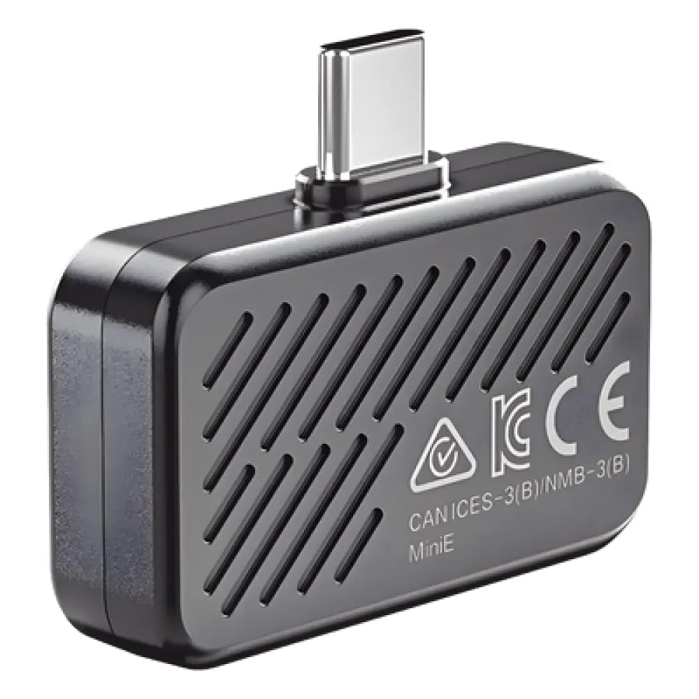 Cámara Termográfica para Smartphone / Resolución IR 96 x 96 / SuperIR / Rango -20°C a 400°C / Precisión ±2°C o ±2% / USB-C y Lightning / 50° × 50° FOV