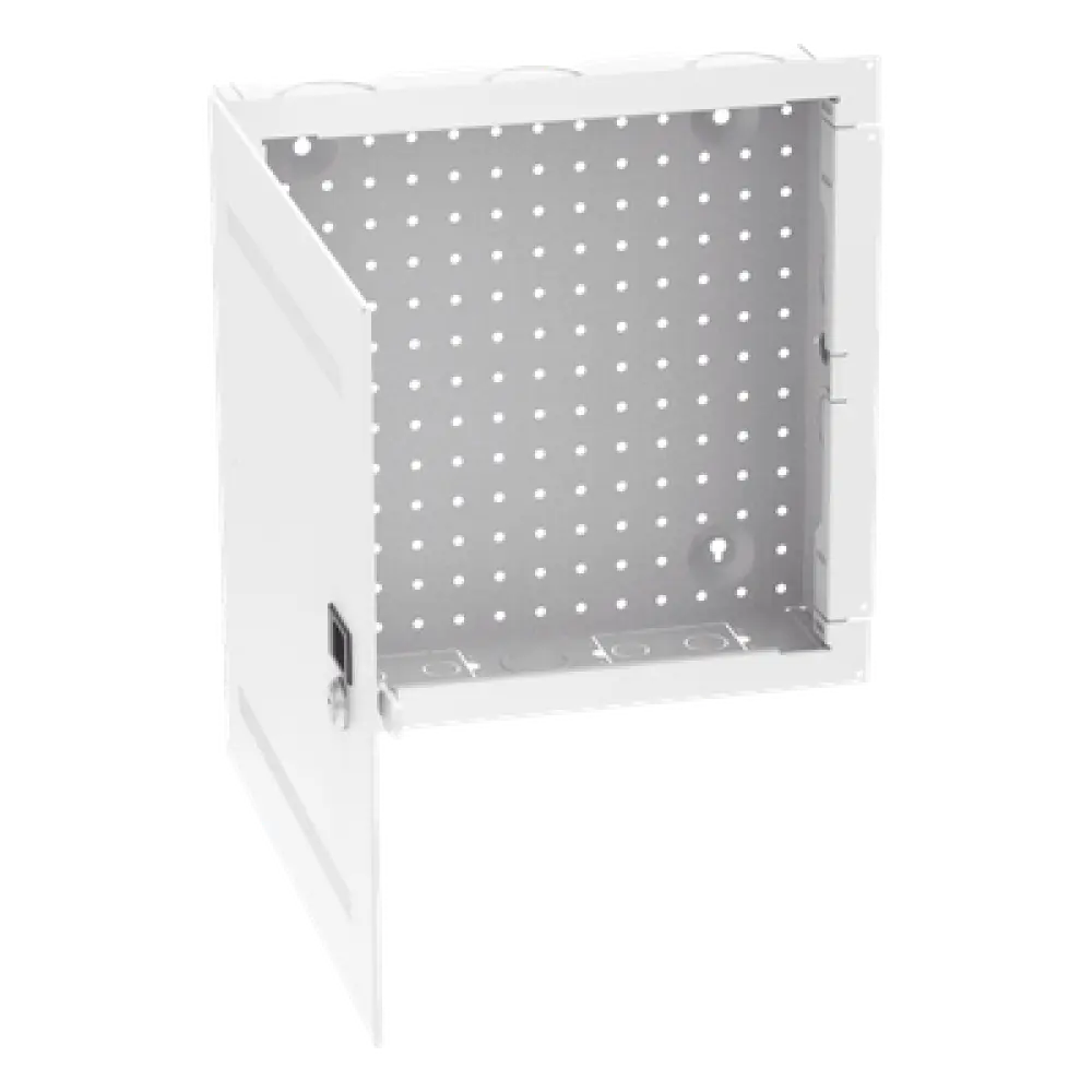 Gabinete de Montaje en Pared / 14 in de Altura / Acero Calibre 18 / Carga 16 kg (35 lb) / Puerta Reversible con Cerradura / Ventilación Integrada