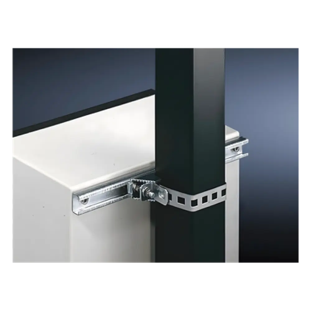 Herrajes Metálicos para Fijación / Gabinetes hasta 80 cm / Postes Cuadrados o Circulares / Acero Galvanizado / Correa 880 mm / 2 Piezas
