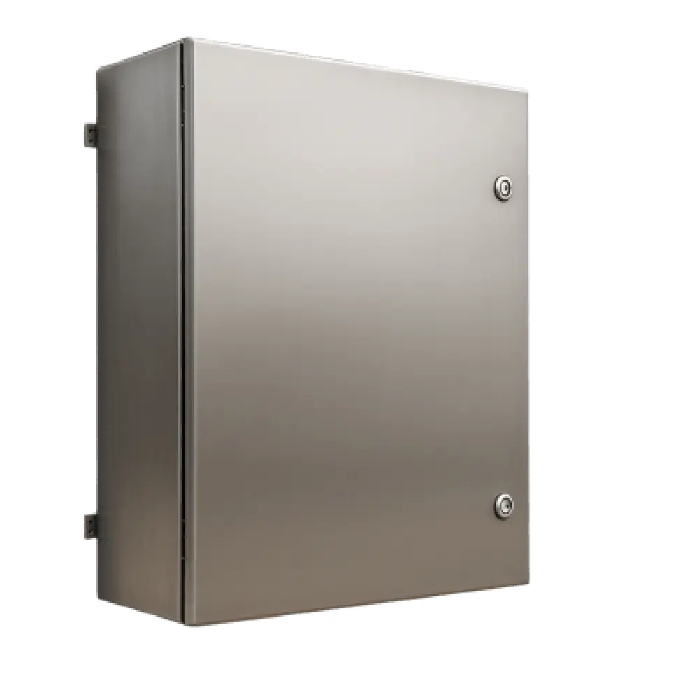 Gabinete IP66 / Acero Inoxidable / 600x600x250 mm (23.6x23.6x9.8 in) / Placa Galvanizada / 50 kg Carga