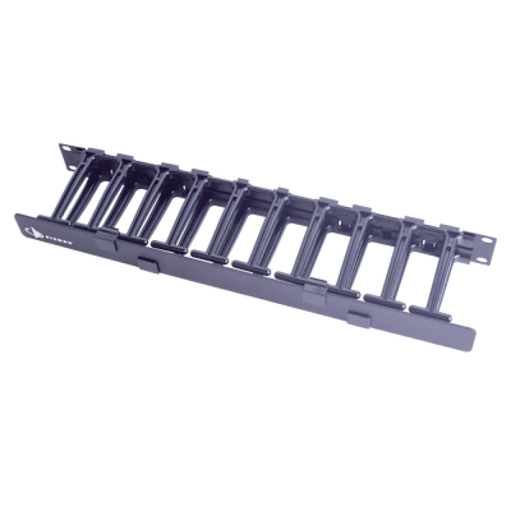 Organizador de Cable Horizontal / 19in Rack / 4in (0.33ft) Profundidad / 1UR / Puerta Doble Bisagra