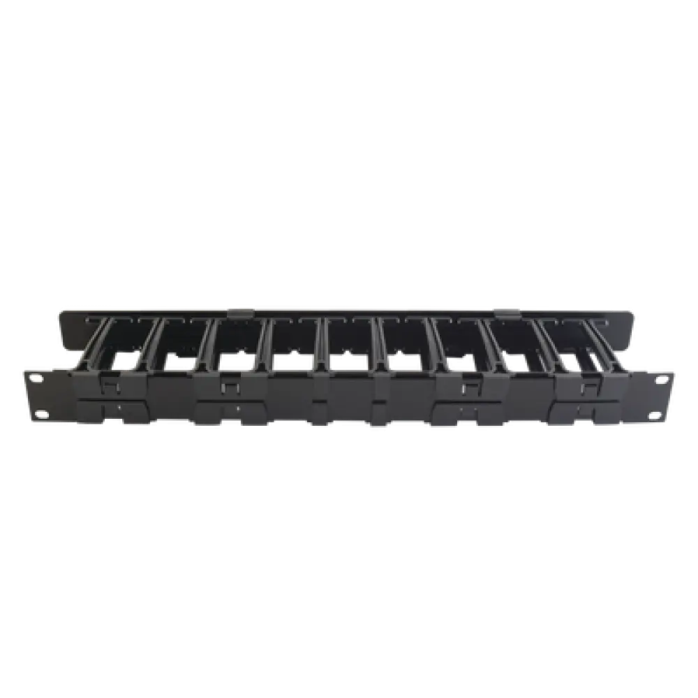 Organizador de Cable Horizontal / 19in Rack / 4in (0.33ft) Profundidad / 1UR / Puerta Doble Bisagra