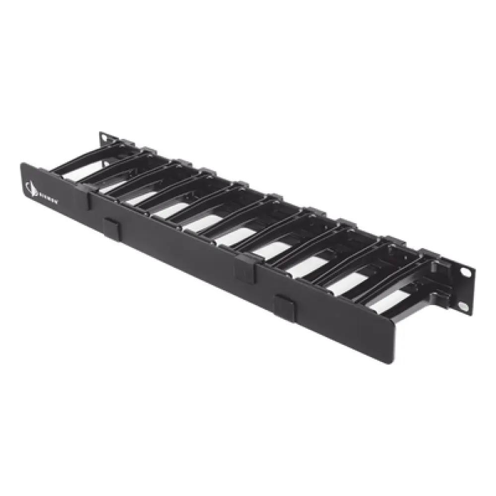 Organizador de Cable Horizontal / 19in Rack / 4in (0.33ft) Profundidad / 1UR / Puerta Doble Bisagra