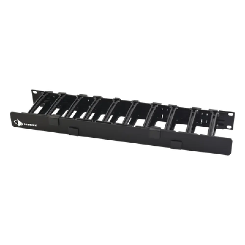 Organizador de Cable Horizontal / 19in Rack / 4in (0.33ft) Profundidad / 1UR / Puerta Doble Bisagra