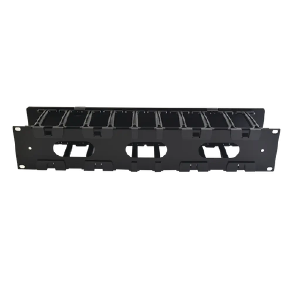 Organizador de Cable Horizontal / Rack 19in / 2UR / 4in Profundidad / 10cm / Alta Densidad