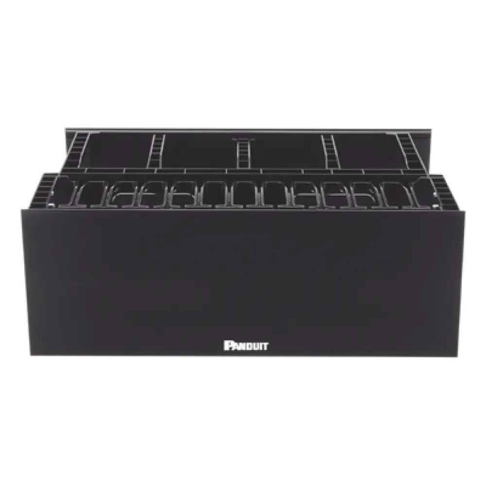 Organizador de Cables Horizontal / Alta Densidad / Doble Acceso Frontal y Posterior / Rack 19in / 4UR / 7ft Equivalente