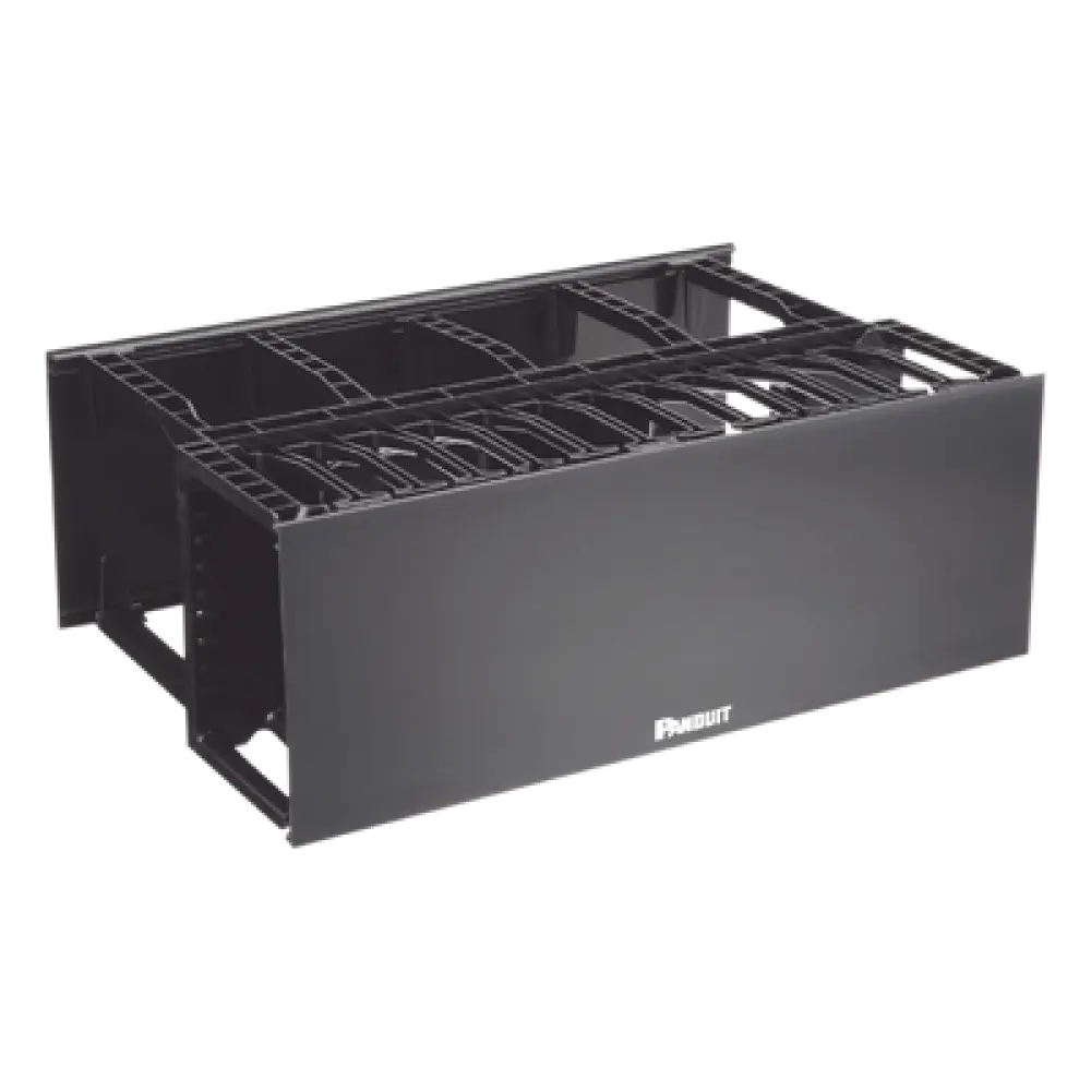 Organizador de Cables Horizontal / Alta Densidad / Doble Acceso Frontal y Posterior / Rack 19in / 4UR / 7ft Equivalente