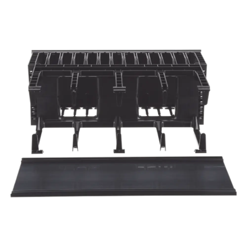 Organizador de Cables Horizontal / Alta Densidad / Doble Acceso Frontal y Posterior / Rack 19in / 4UR / 7ft Equivalente