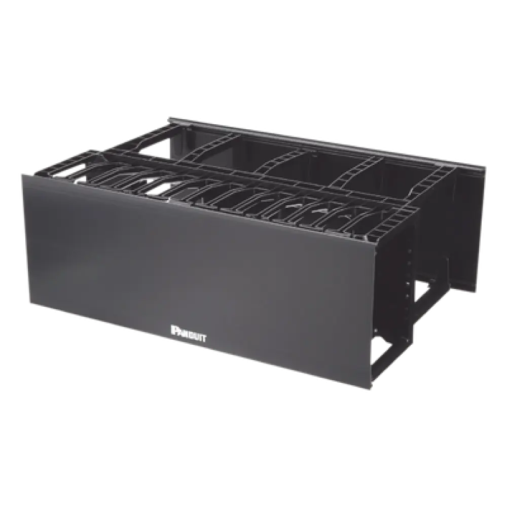 Organizador de Cables Horizontal / Alta Densidad / Doble Acceso Frontal y Posterior / Rack 19in / 4UR / 7ft Equivalente