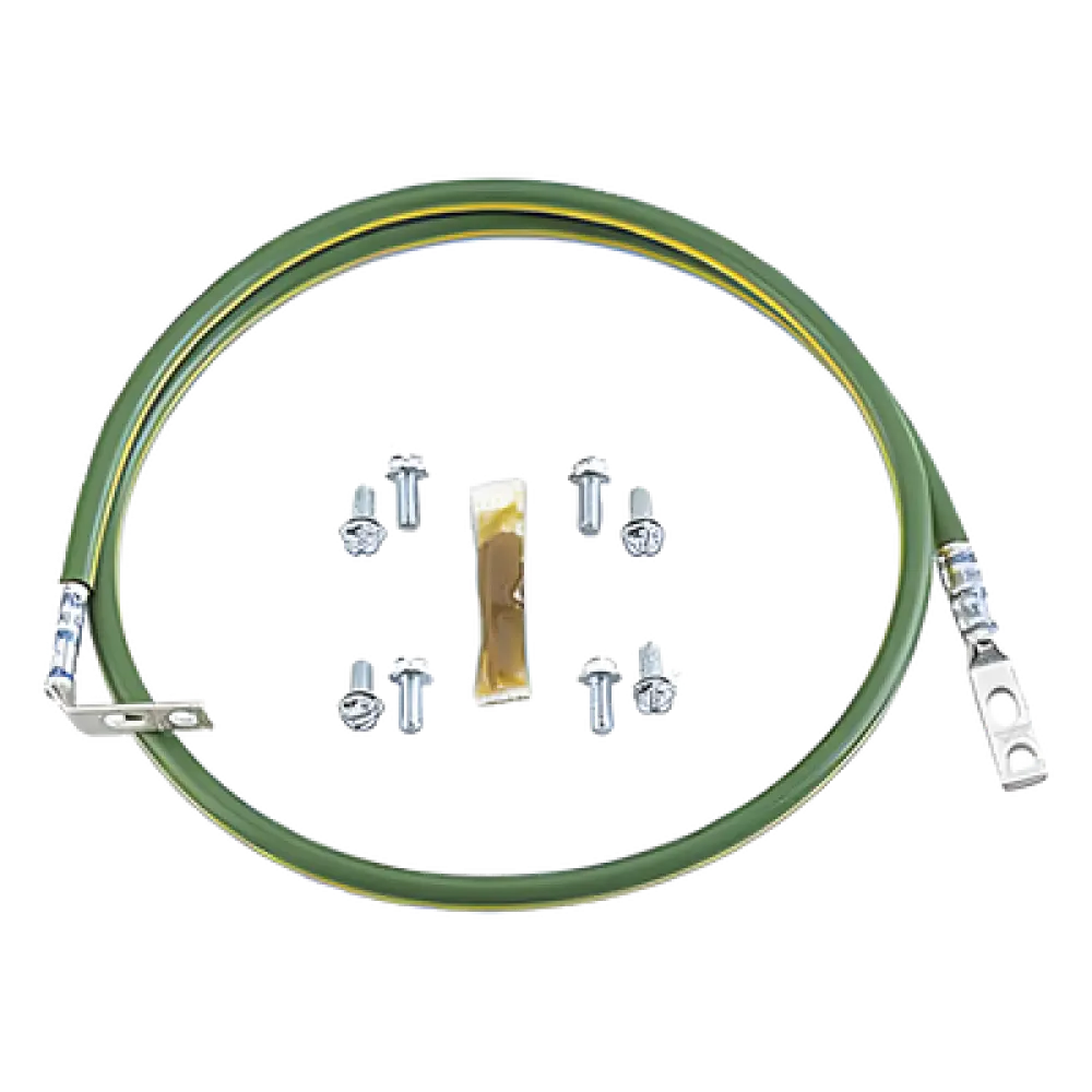 Jumper de Aterrizaje / 10 AWG (6 mm²) / 61 cm (2 ft) / Terminal 45° y Recta / 30A / Cobre Desnudo