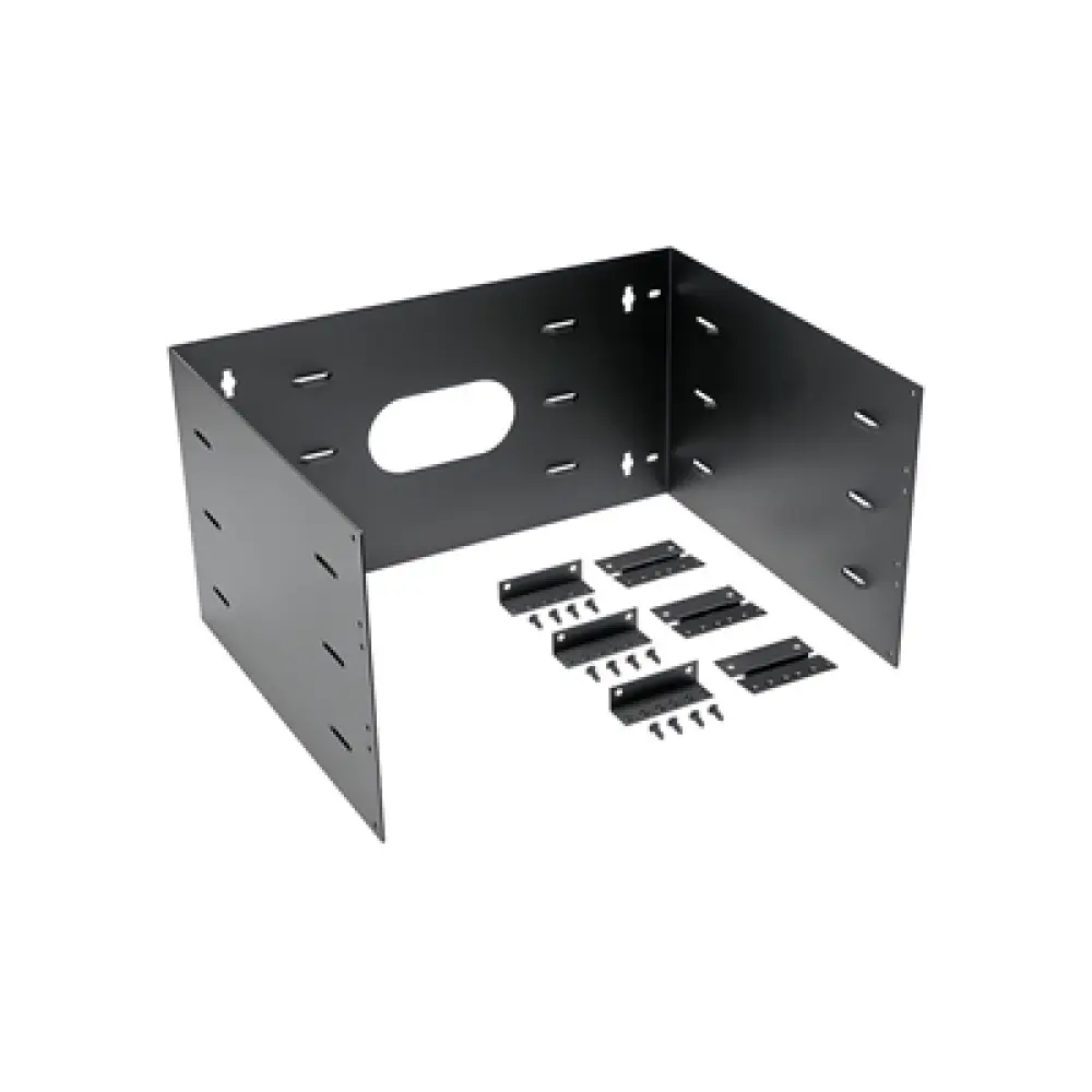 Rack Abierto de Pared con Bisagras / 6 UR / 19 in / Profundidad 401 mm (15.8 in) / Carga 60 lb (27.21 kg) / Acero Negro