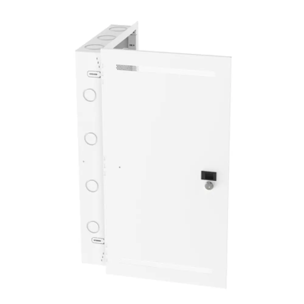 Gabinete de Montaje en Pared / Acero Calibre 18 / Capacidad 16 kg (35 lb) / Puerta Reversible con Cerradura / Ventilación Integrada / 28 in de Altura