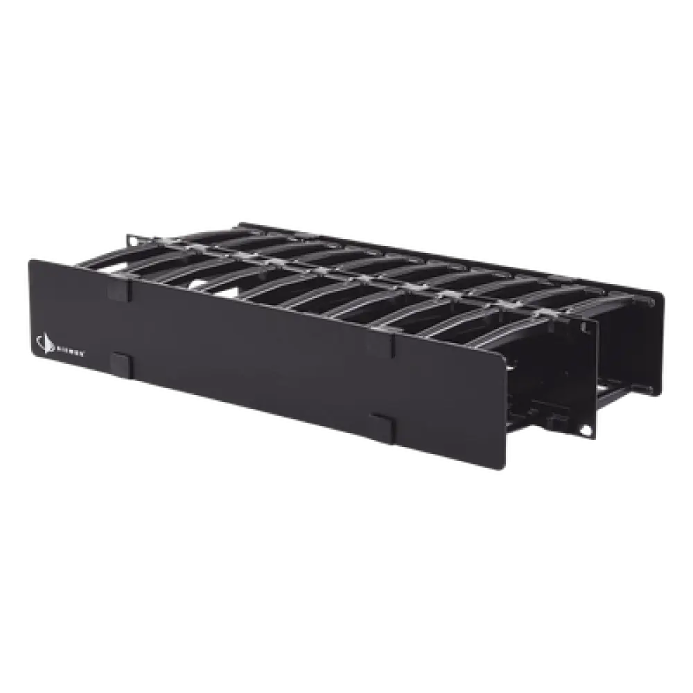 Organizador de Cable Horizontal / Doble / 19in / 4in (0.33 pies) de profundidad / 2UR / Alta Densidad