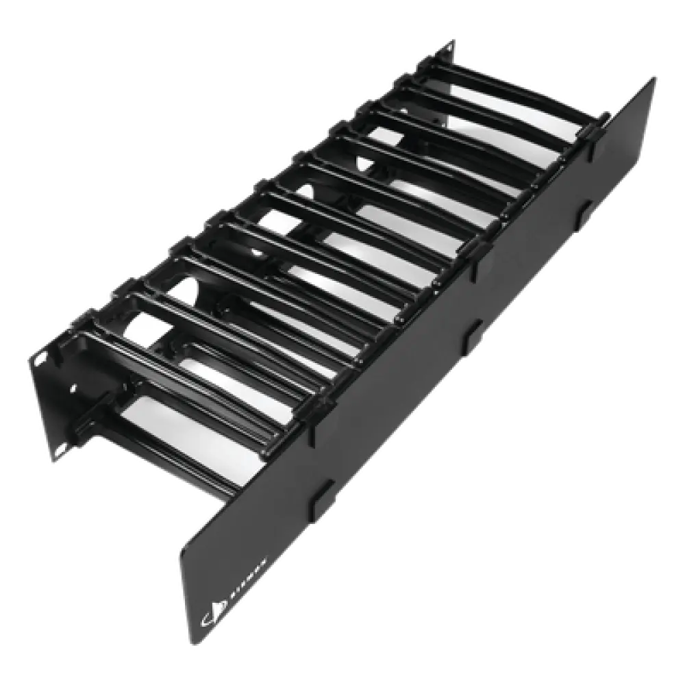 Organizador de Cable Horizontal / Rack 19in / 2UR / 6in (0.5ft) de profundidad / Policarbonato