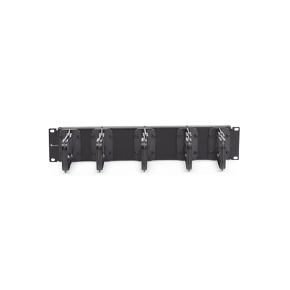 Organizador de Cable Horizontal / 2U / 5 Soportes / Montaje Aéreo / 19"