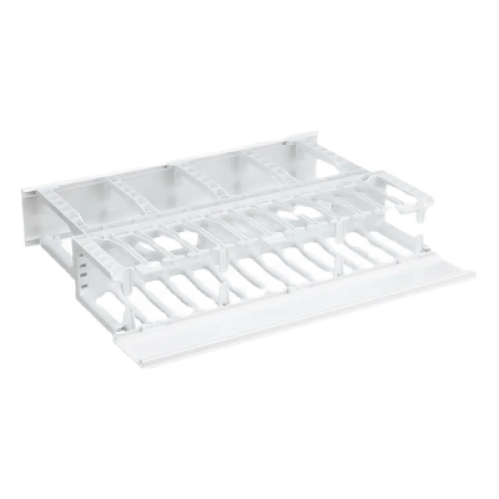 Organizador de Cables Horizontal / Alta Densidad / Doble Frontal y Posterior / Rack 19 in / 2UR / Categoría 6 y 10G