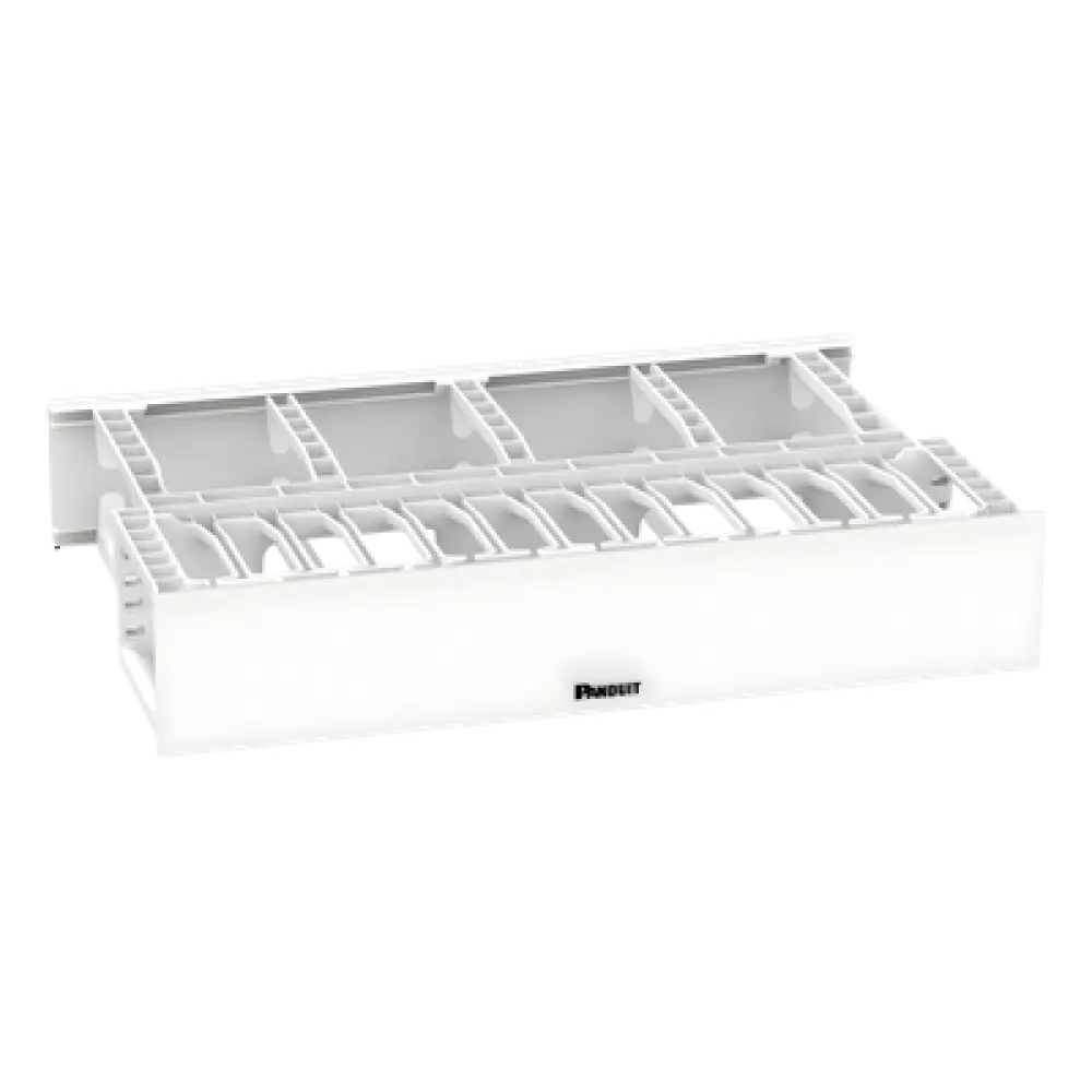 Organizador de Cables Horizontal / Alta Densidad / Doble Frontal y Posterior / Rack 19 in / 2UR / Categoría 6 y 10G