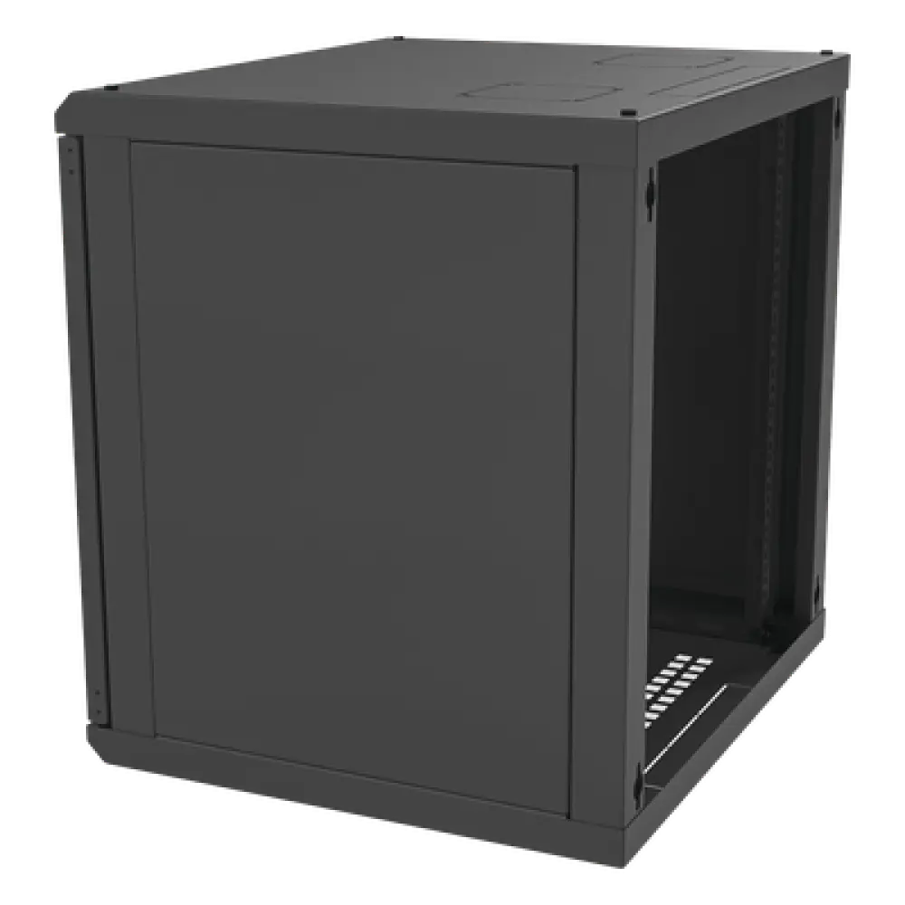 Gabinete de Pared para Rack 19in / 12 Unidades / Carga 100 kg / Puerta Cristal Templado / Postes Ajustables