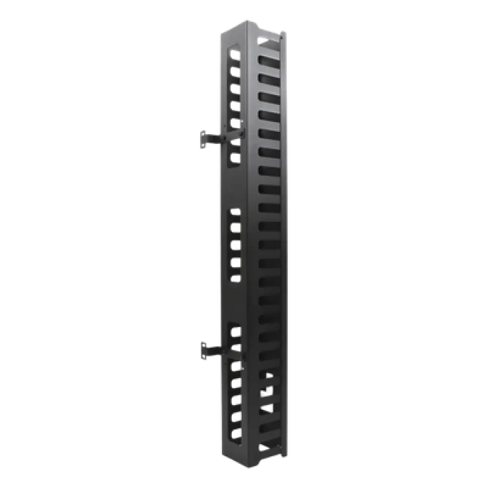 Organizador de Cable Vertical / 24 UR / Acero Sólido / Capacidad 260 Cables Cat5 / Tapa Protectora / Compatible Serie EIRL