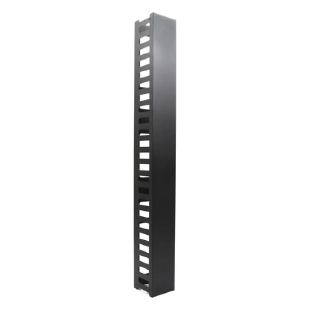 Organizador de Cable Vertical / 24 UR / Acero Sólido / Capacidad 260 Cables Cat5 / Tapa Protectora / Compatible Serie EIRL