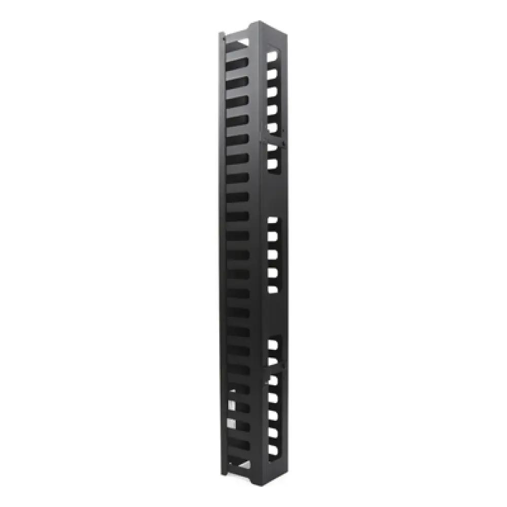 Organizador de Cable Vertical / 24 UR / Acero Sólido / Capacidad 260 Cables Cat5 / Tapa Protectora / Compatible Serie EIRL